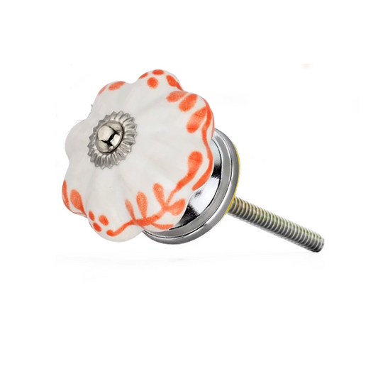 Mascot Hardware Floral 1-2/3 in. Orange Melon Drawer Cabinet Knob