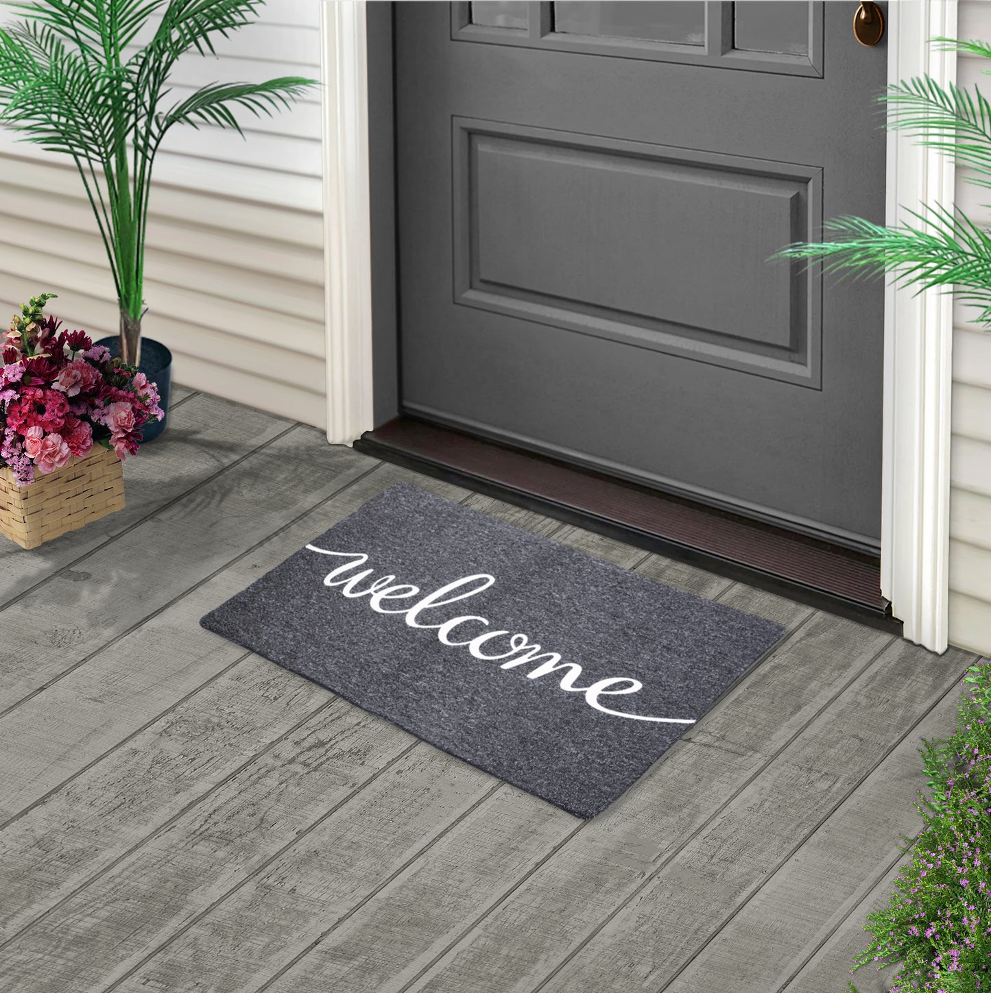 Welcome Mats, 30" x 18"  Outdoor/Indoor Non-Slip Doormat for Entryway