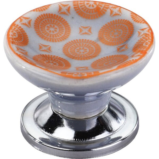 Mascot Hardware Rosette 1-1/2 in. Orange Cupped Drawer Cabinet Knob