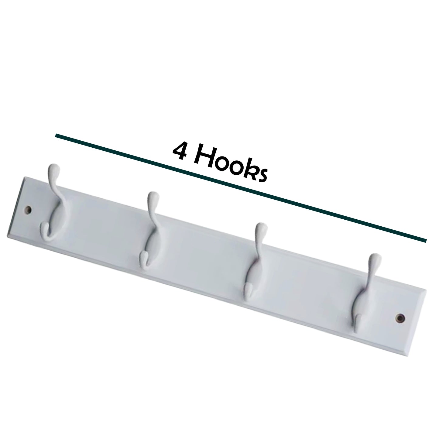 17-5/7 in. L Hat & Coat 4 Hooks on Black Hook Rail