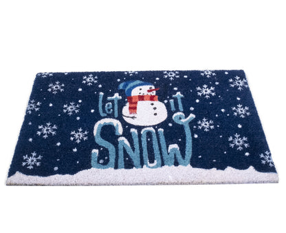 Let It Snow Winter Door Mat 28 in. x 18 in. Snowflake Outdoor Doormat