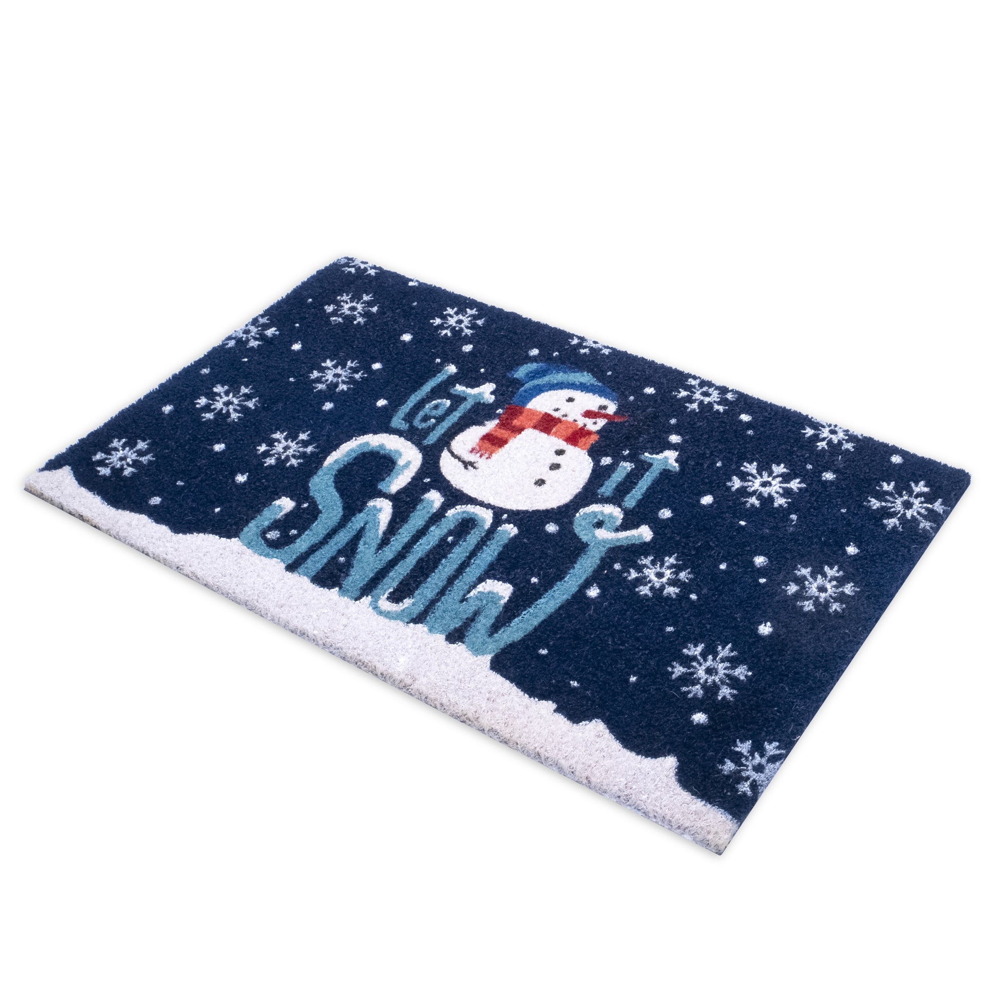 Let It Snow Winter Door Mat 28 in. x 18 in. Snowflake Outdoor Doormat