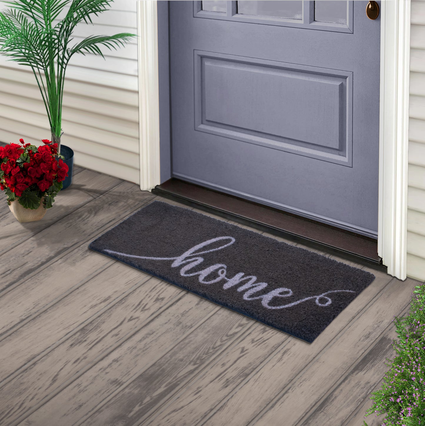 Welcome'' Home'' Hello'' Rubber Non-Slip 30'' x 10'' Indoor Outdoor Doormat