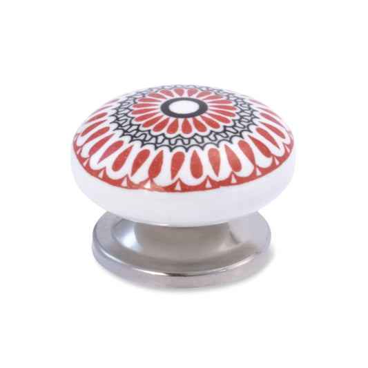 Mascot Hardware Candlenut 1-1/2 in. Red Leaves Drawer Cabinet Knob