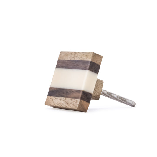 Mascot Hardware Fusion Striped 1-4/7 in. Wood Drawer Cabinet Knob