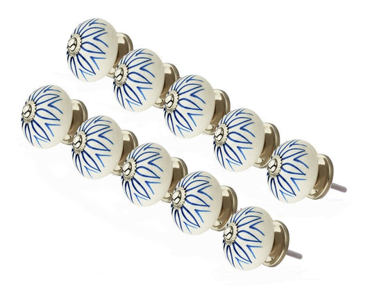 Mascot Hardware 1-5/8 in. Blue & White Cabinet Knob (Pack of 10)