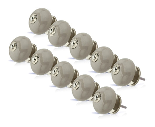 Mascot Hardware Greyed Round 1-3/5 in. Grey Drawer Cabinet Knob (Pack of 10)