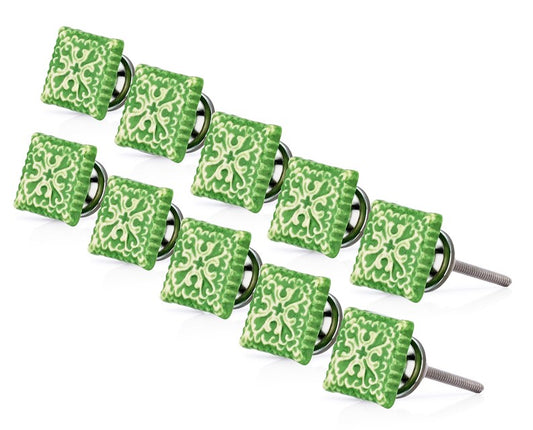 Mascot Hardware Intricate 1-4/7 in. Lime Tile Cabinet Knob (Pack of 10)