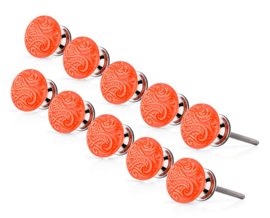 Mascot Hardware Intricate 1-1/2 in. Orange Mushroom Cabinet Knob (Pack of 10)