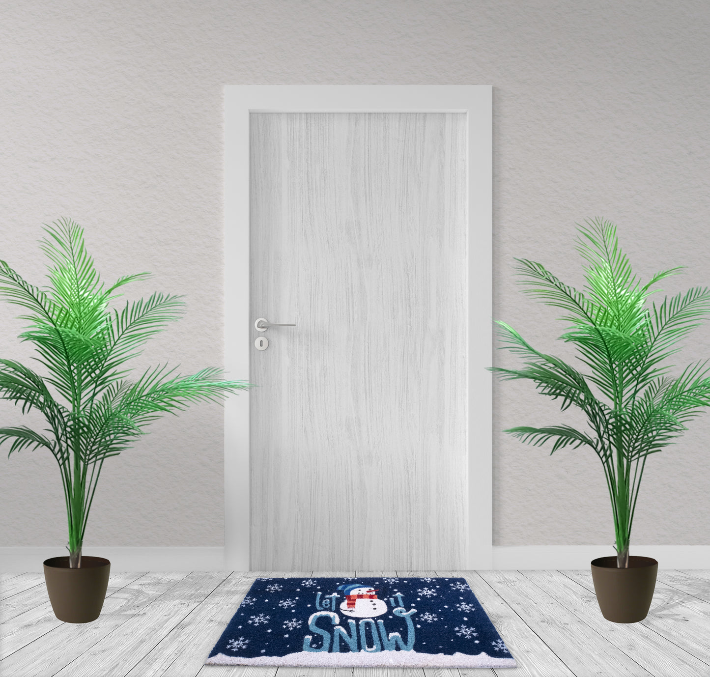 Let it Snow Winter Trees Door Mat