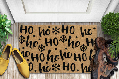 Ho ho ho Natural Coir Doormat 28 in. x 18 in. Non Slip Outdoor and Indoor