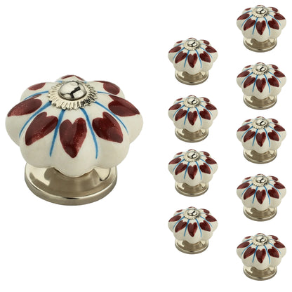 Mascot Hardware Heart 1-37/50 in. White Cabinet Knob (Pack of 10)